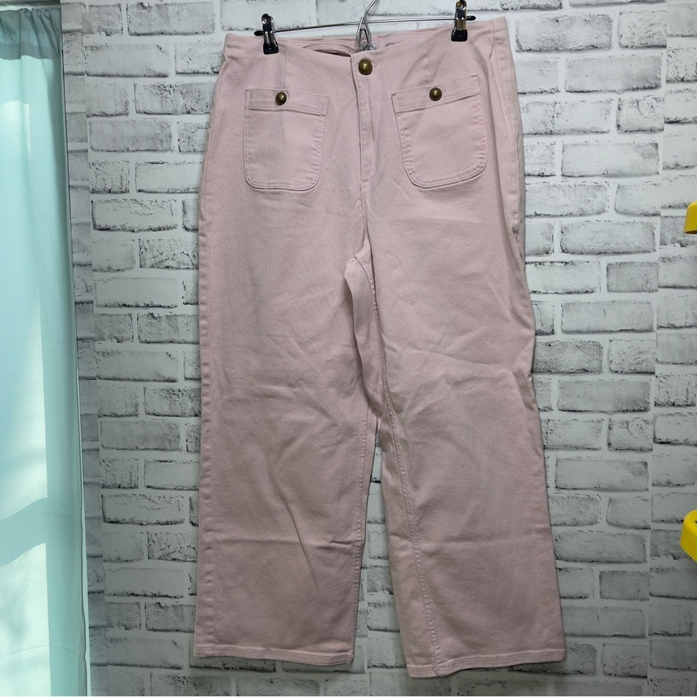 Ophelia Roe Pink Wide Leg High Waisted Pants 16 - Picture 2 of 7